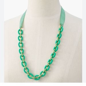 Talbots Gingham Ribbon and Links Necklace